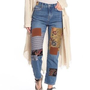 We the Free Poppy Patch Straight Leg Jeans